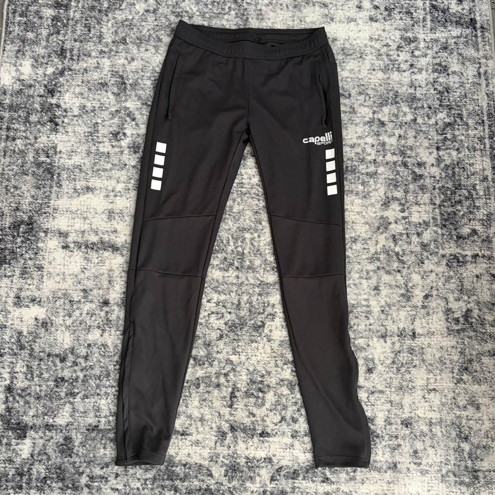 Capelli Sport Black Tapered Ankle Zipper Track Pants Womens Size Medium Soccer